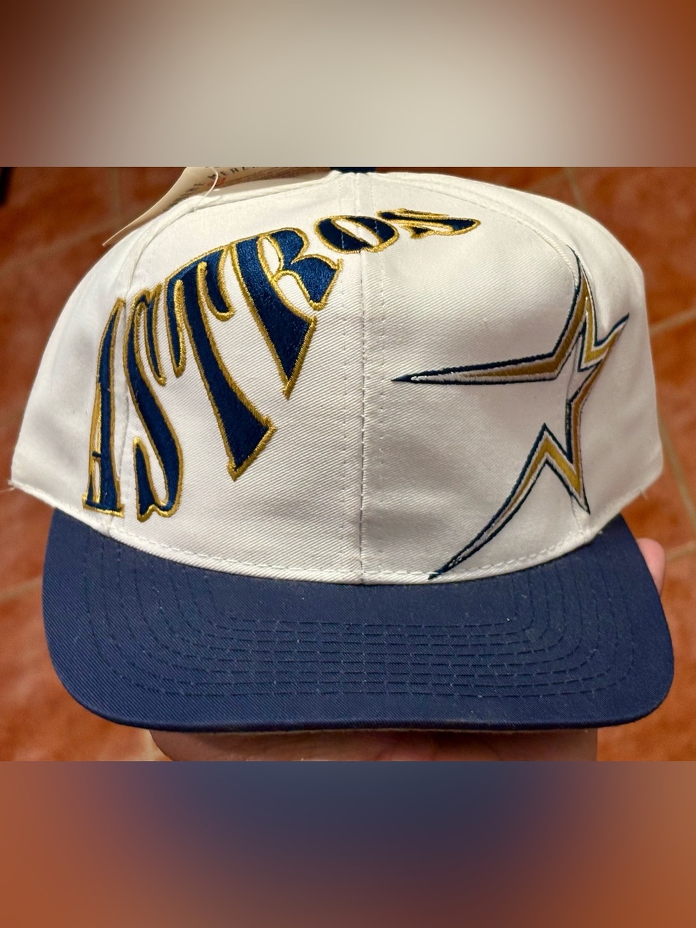 Vintage 90s Twins Enterprise Houston Astros MLB Snapback Hat Spell Out Big Logo